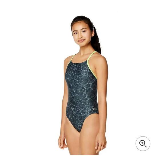 NWT Speedo Printed Flyer One Piece - 2 / 28 - shimmer pool black marble - 2 / 28 - Picture 1 of 4